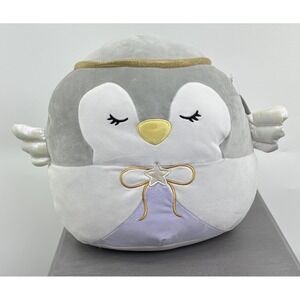 Squishmallows 12" Holiday JENNEY Grey Penguin Angel CHRISTMAS Plush New